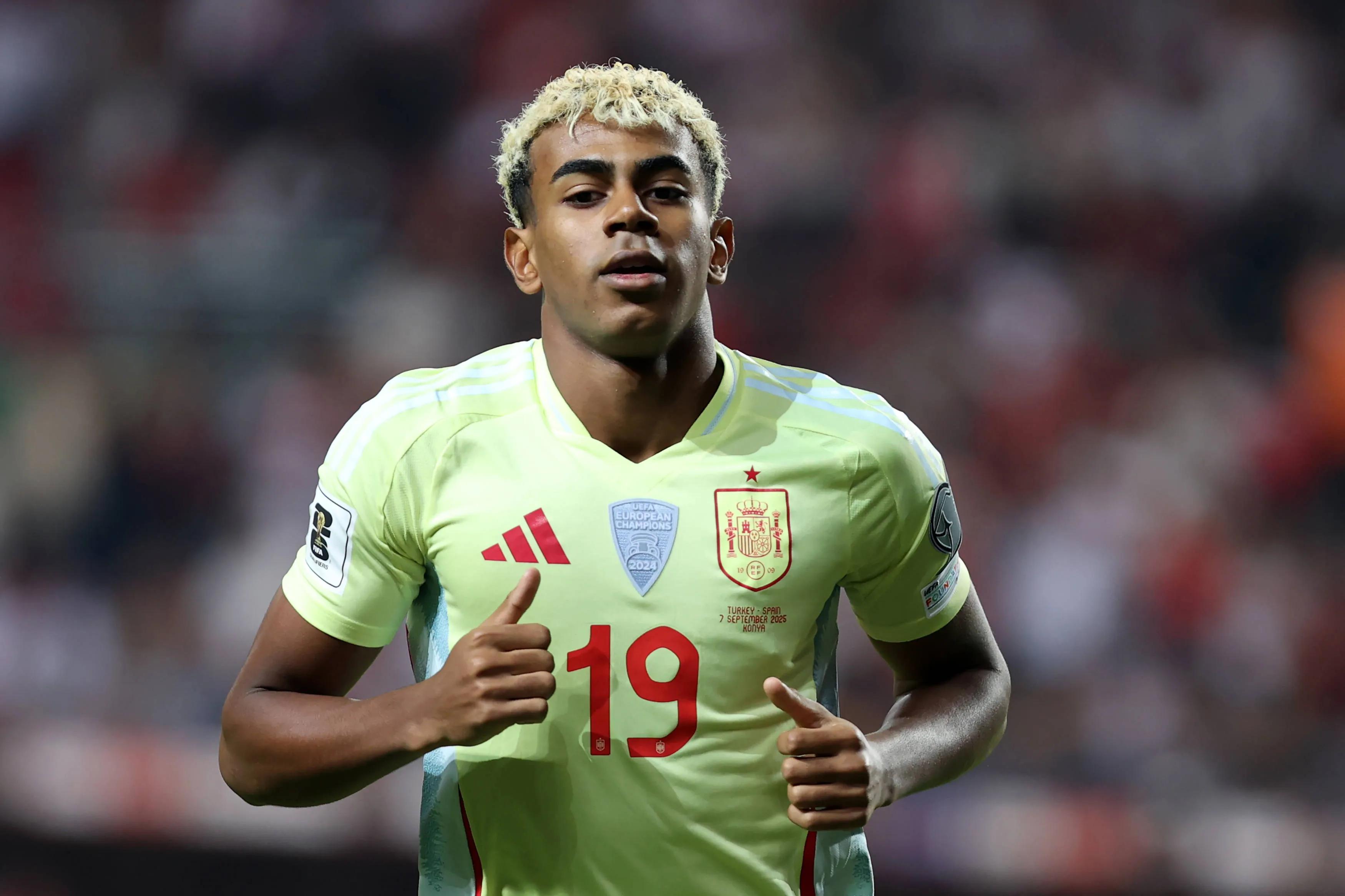 土耳其诉西班牙 - 2026 年 FIFA 世界杯、WM、Weltmeisterschaft、足球欧洲预选赛 土耳其科尼亚 - 9 月 7 日：西班牙的拉明·…｜2026世界杯